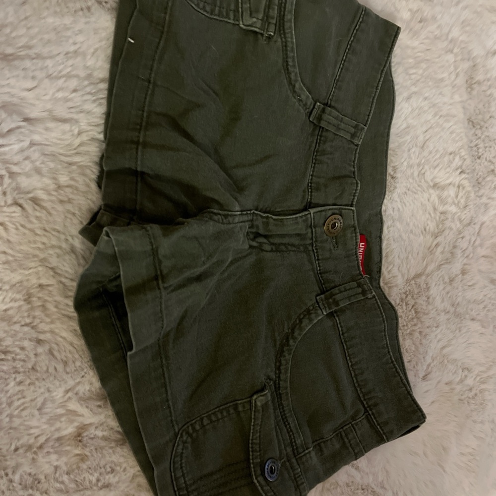 Green Denim Shorts